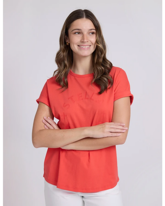 SOHO CUFF TEE IN RED ROTATION