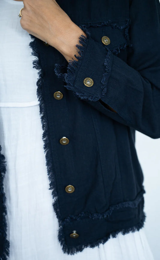 LINEN FRINGE JACKET