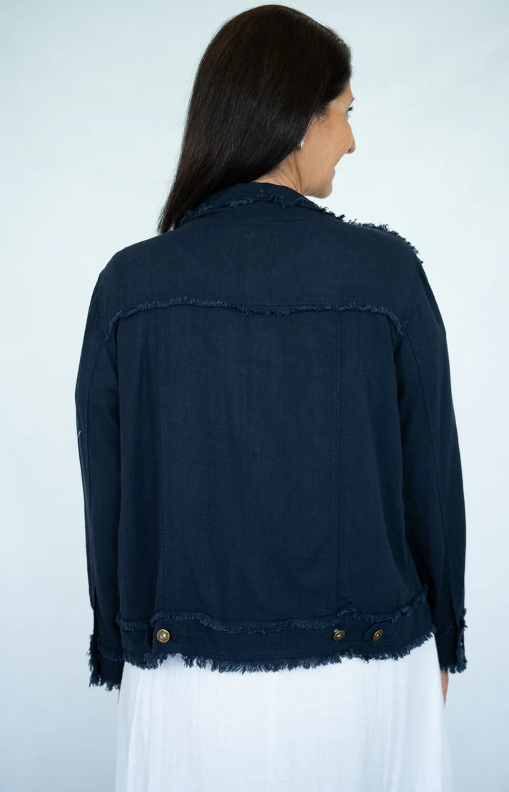 LINEN FRINGE JACKET