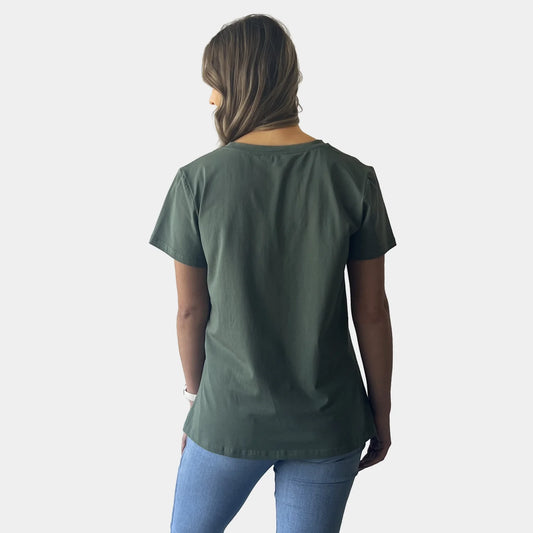 ANIMAL PRINT HEART TEE KHAKI