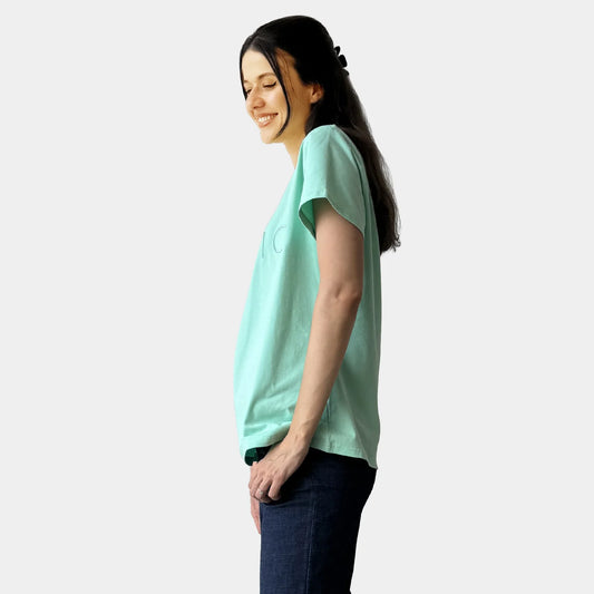 APPLE GREEN V-NECK TEE