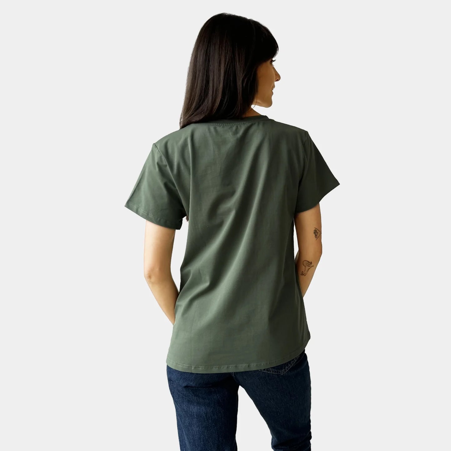 KHAKI V-NECK TEE