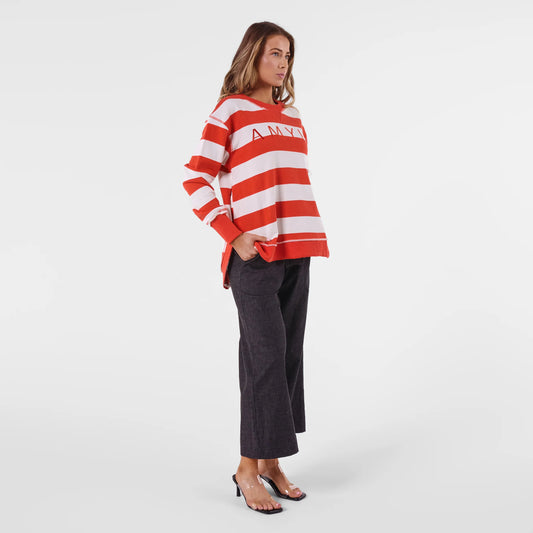 AMYIC STRIPE SWEATER IN ORANGE