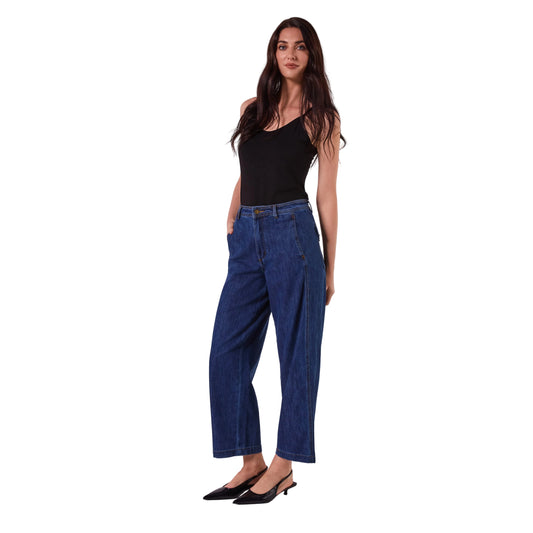 AMYIC BARREL LEG PANT IN DENIM