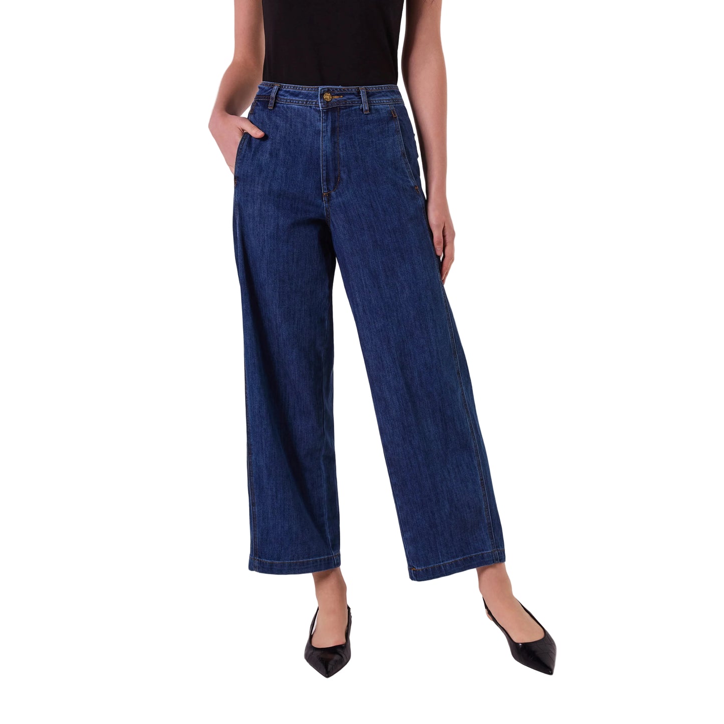 AMYIC BARREL LEG PANT IN DENIM