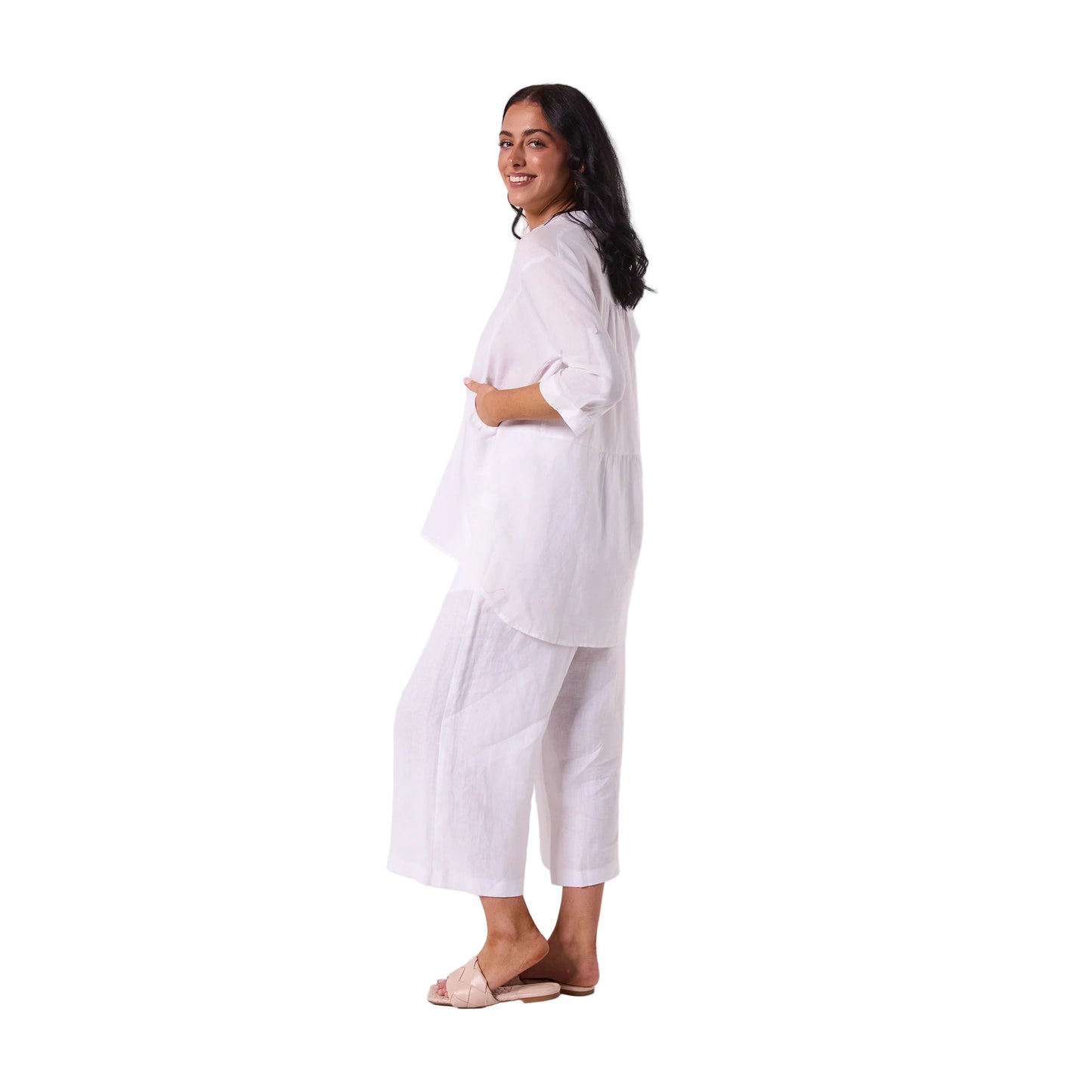 VIMMI WHITE LINEN SHIRT