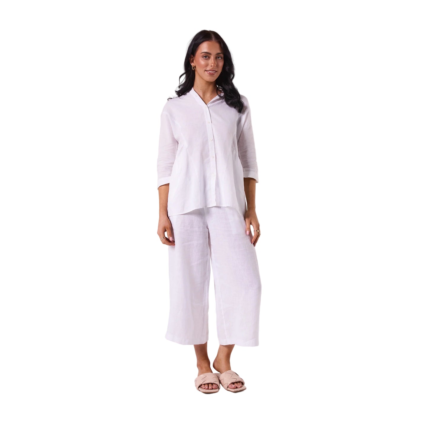 VIMMI WHITE LINEN SHIRT