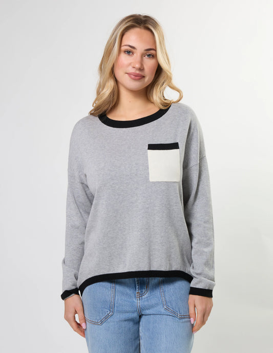 STREET POCKET JUMPER IN GREY
