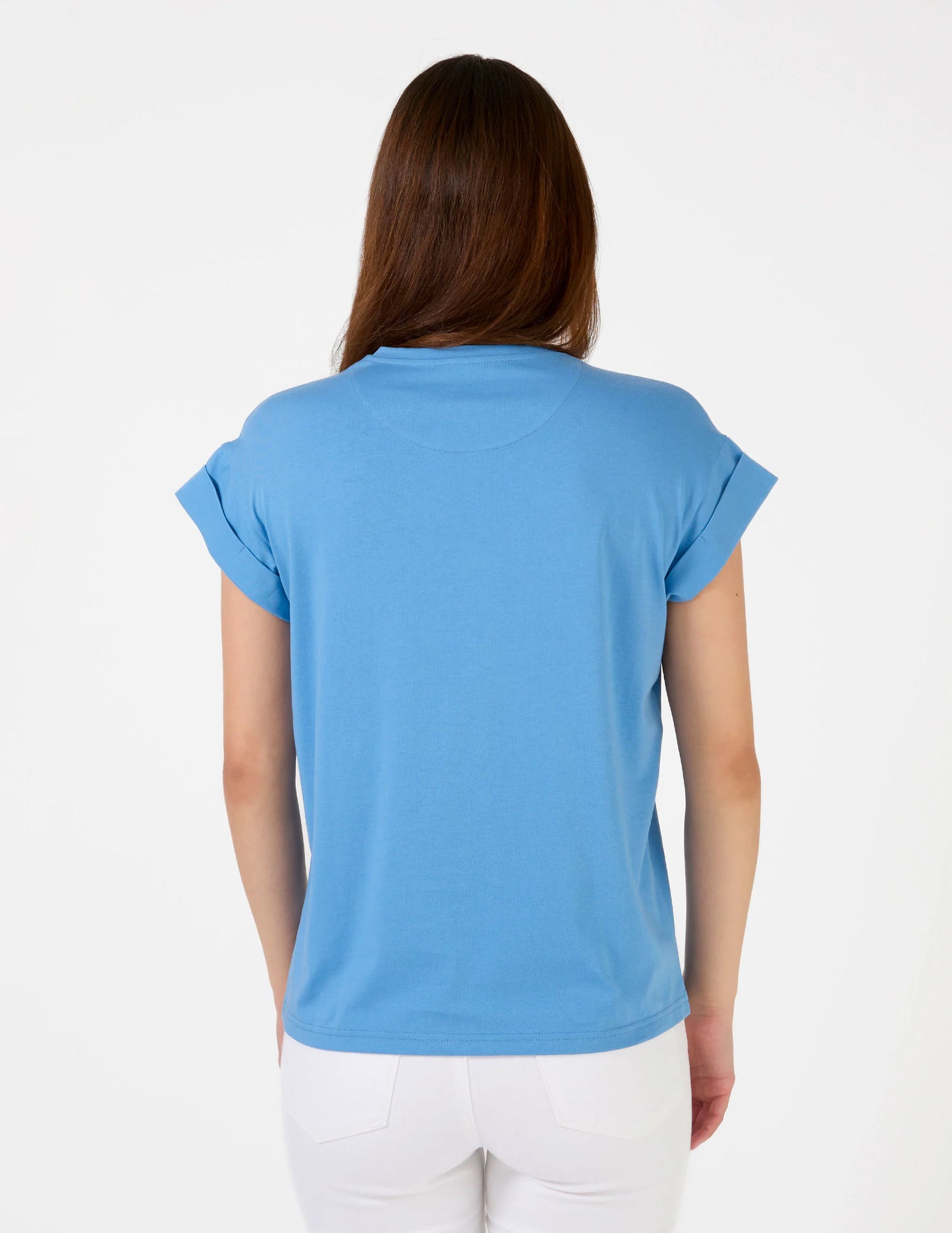 SKY  LOGO CUFF TEE