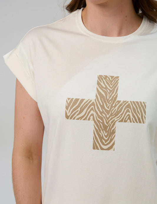 CUFF TEE ZEBRA CROSS