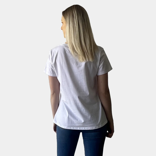 ANIMAL PRINT HEART TEE WHITE