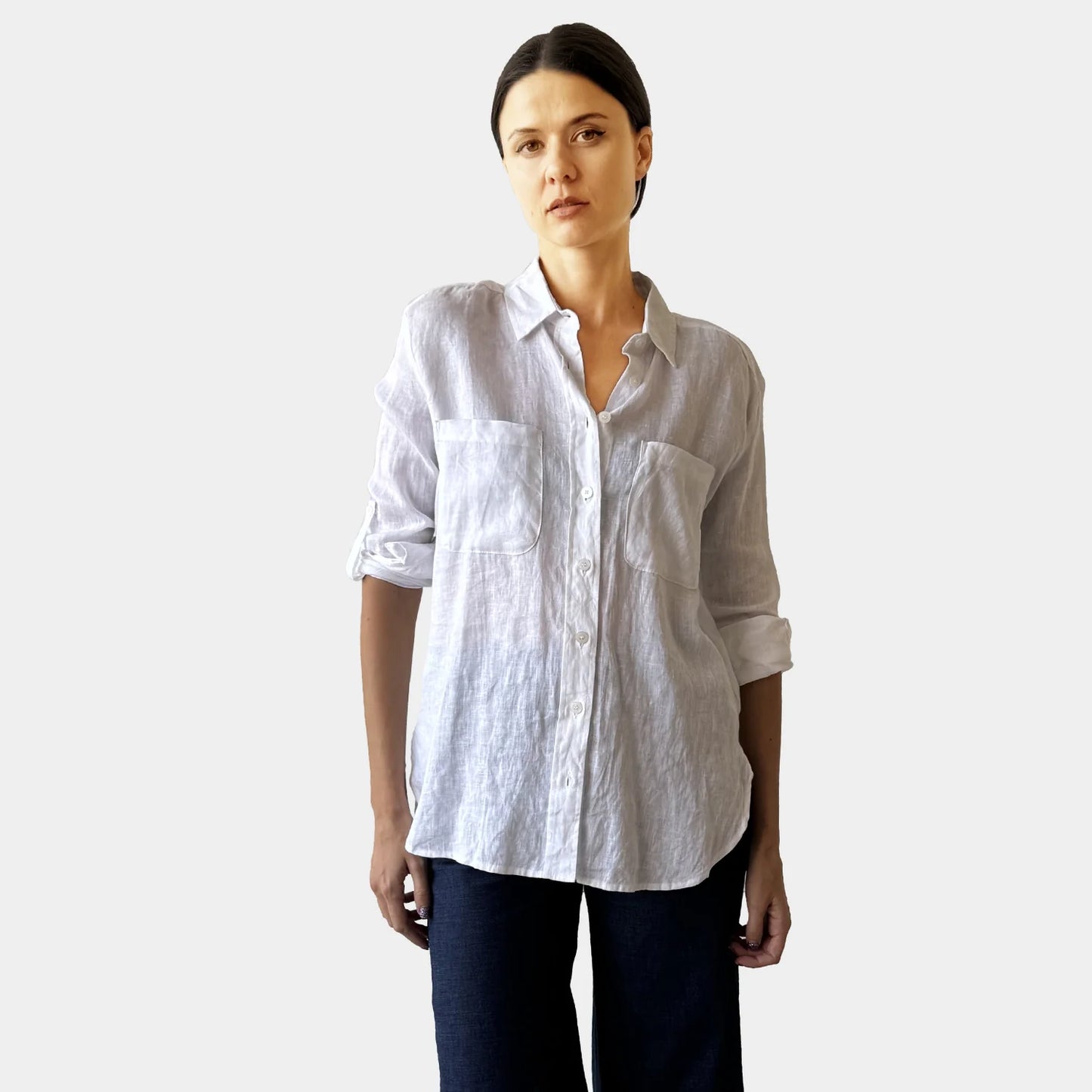 DEE LINEN SHIRT IN WHITE