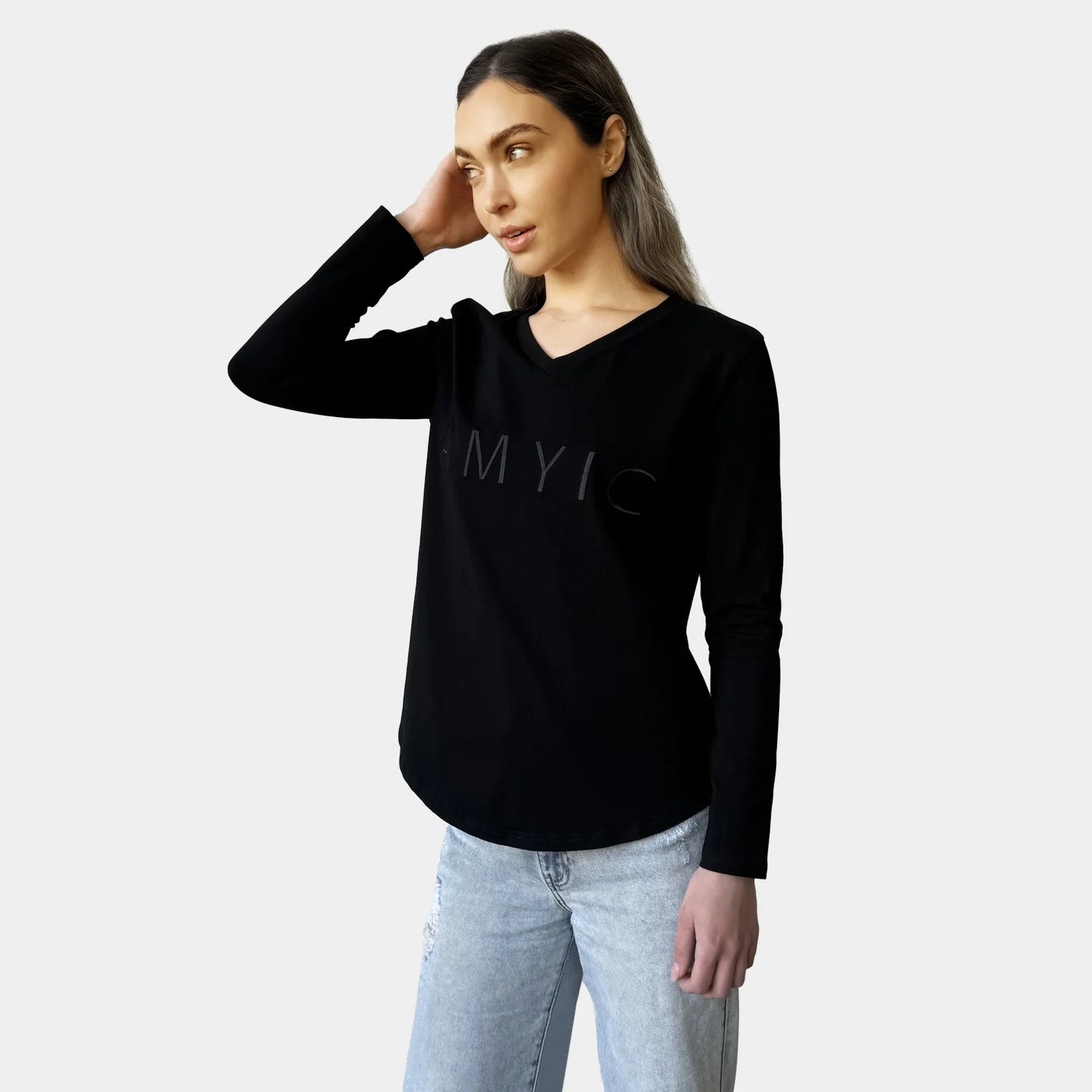 AMYIC BLACK LONG SLEEVE TEE