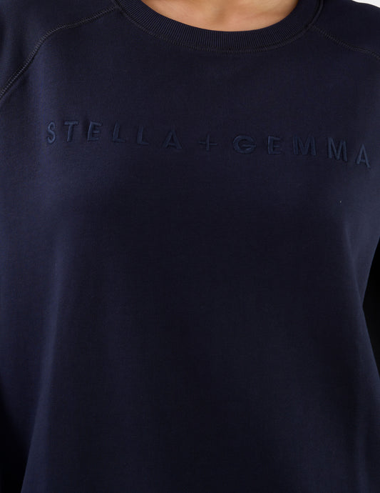 STELLA + GEMMA CLASSIC LOGO SWEATER NAVY