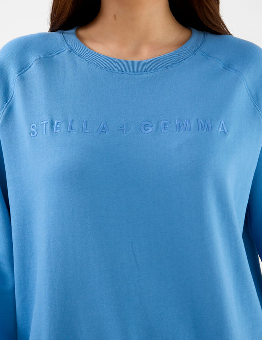 STELLA + GEMMA CLASSIC LOGO SWEATER SKY