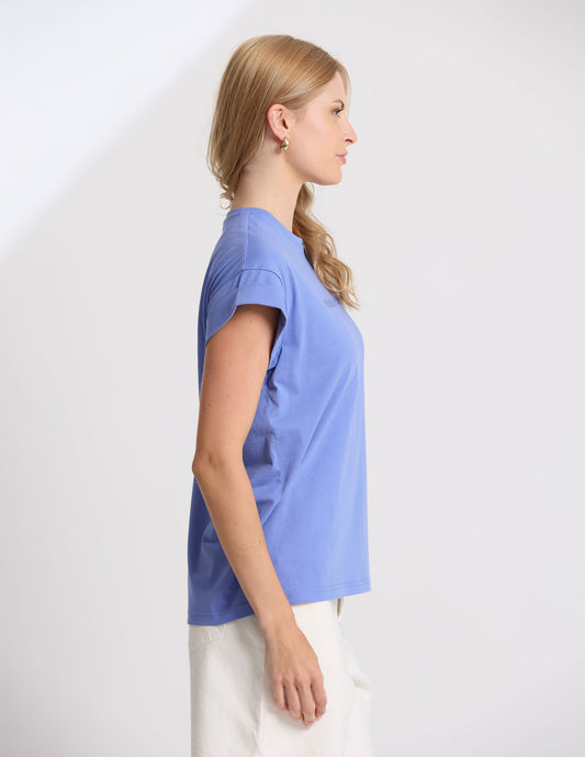 CUFF TEE IN CORNFLOWER
