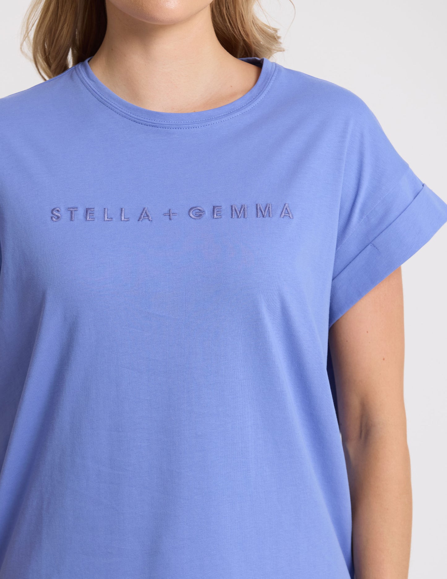 CUFF TEE IN CORNFLOWER