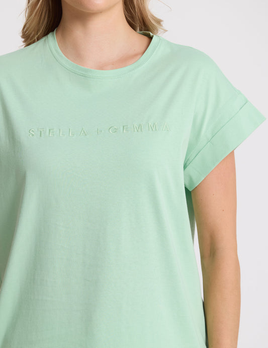 STELLA + GEMMA  LOGO CUFF TEE