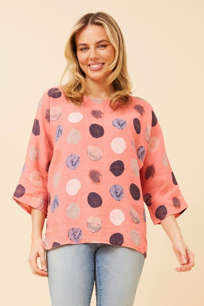 MYRA TOP IN HIBISCUS