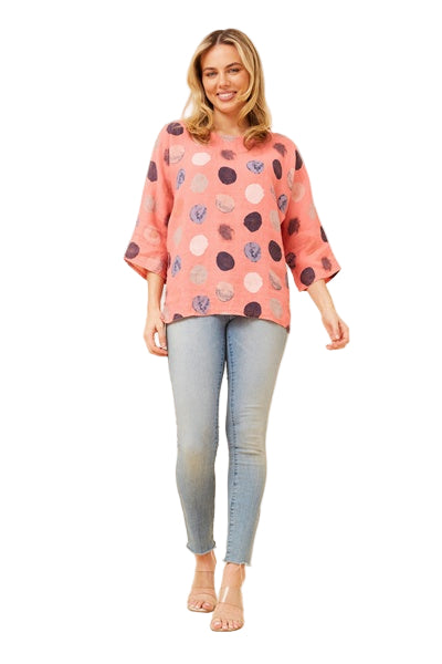 MYRA TOP IN HIBISCUS