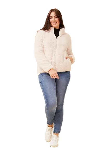 ZIP UP JACKET IN IVORY