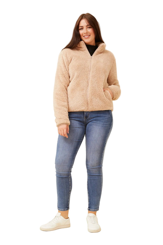 TEDDY ZIP JACKET IN CLAY
