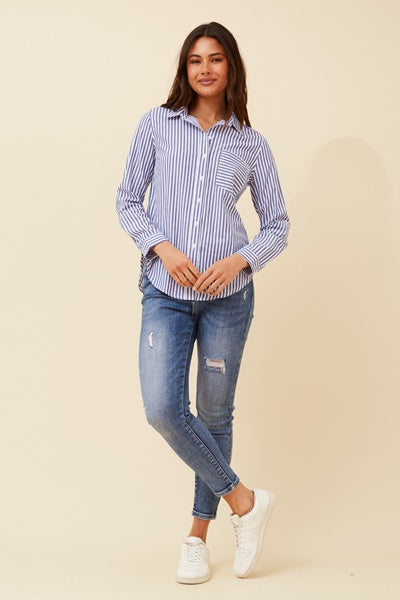 INDIGO STRIPE SHIRT
