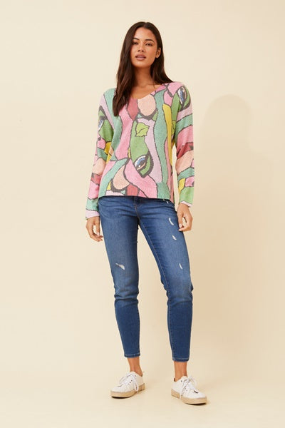 NEAVE PINK ABSTRACT KNIT