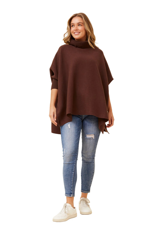 HILLARY OVERSIZED KNIT IN CHOCOLATE