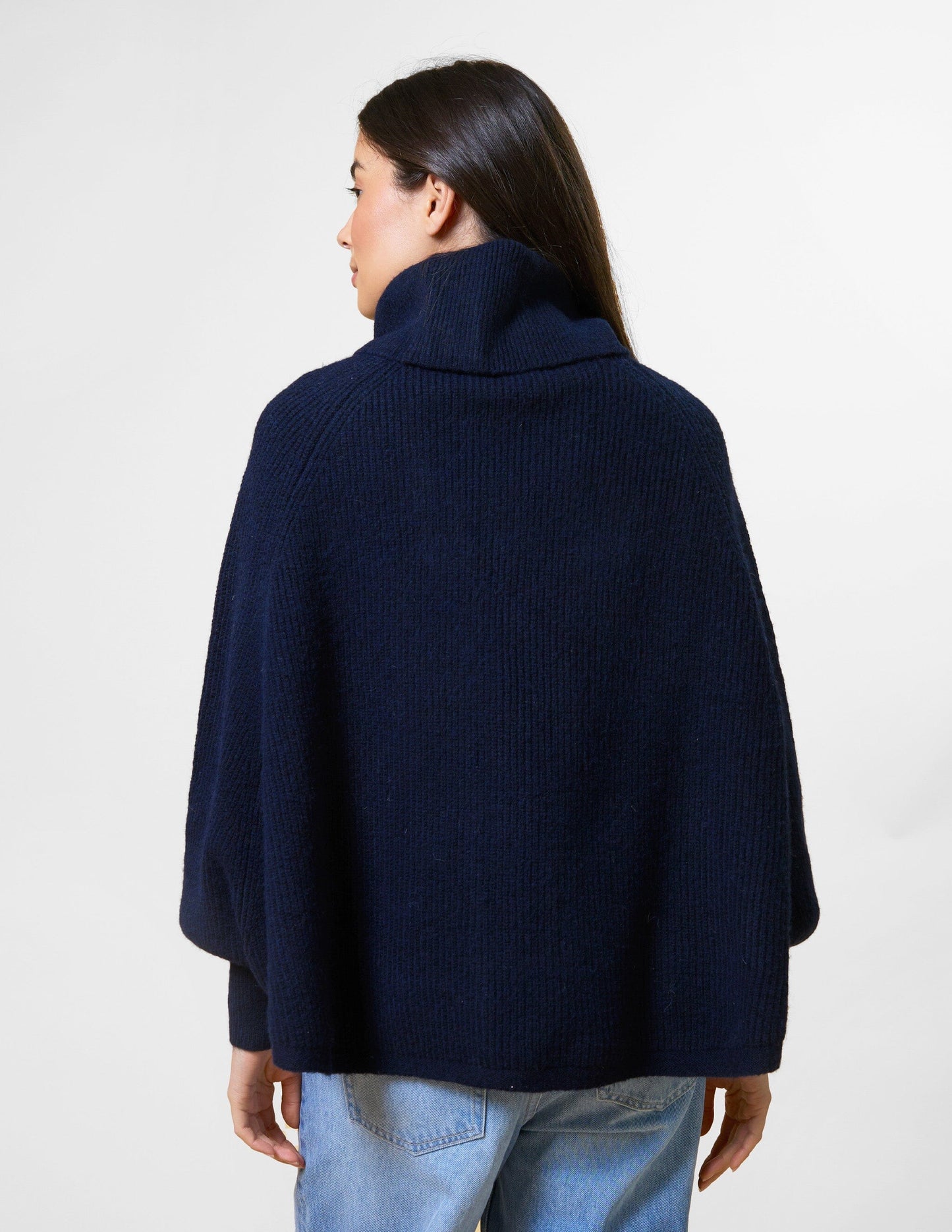 POLO NECK PONCH IN NAVY