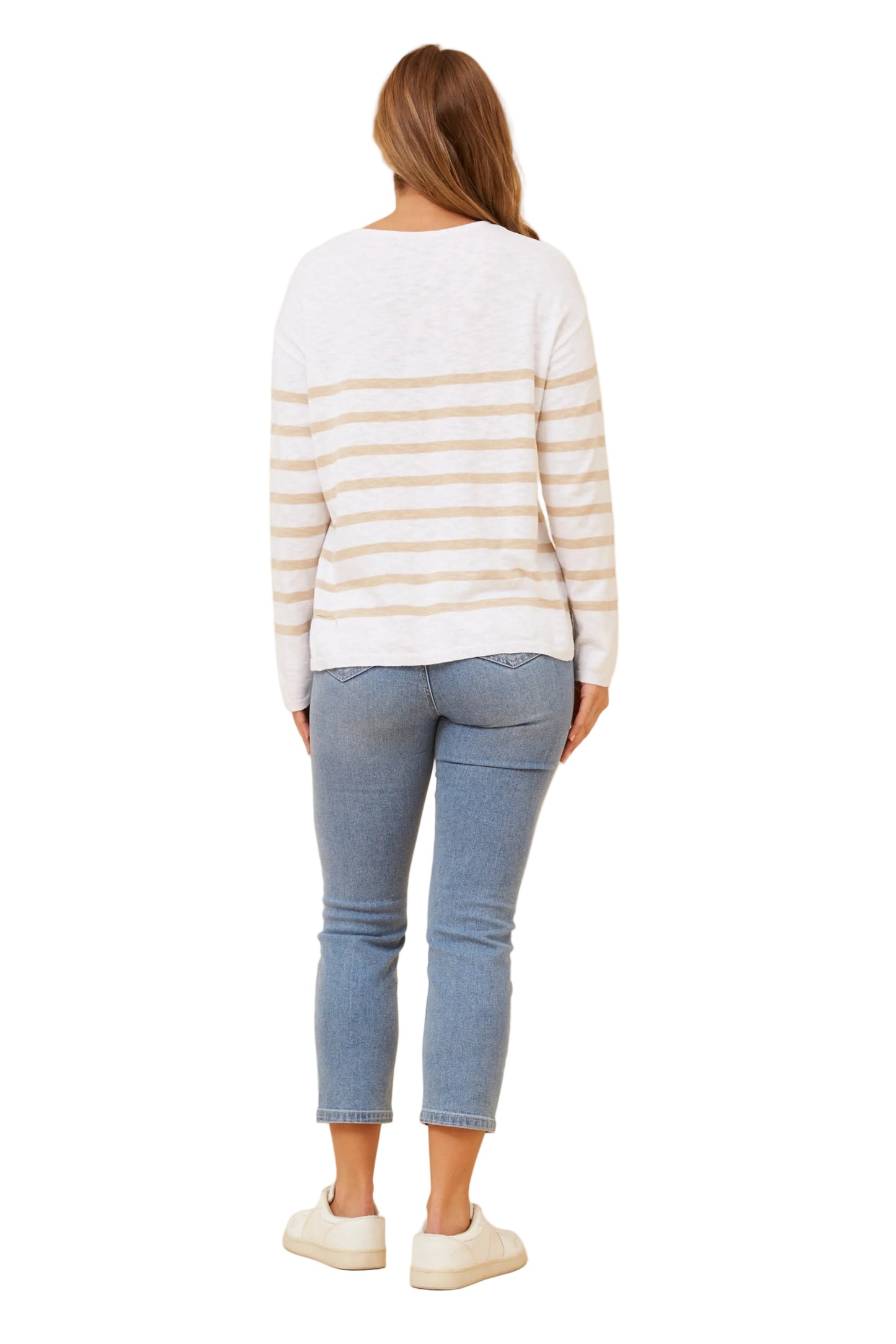 KATIE LONG SLEEVE PULLOVER IN BEIGE