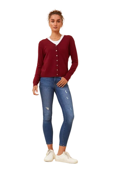 CLOE CARDI IN RED