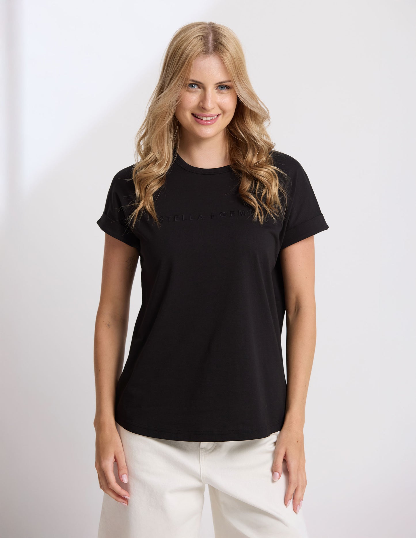 SOHO CUFF TEE IN BLACK