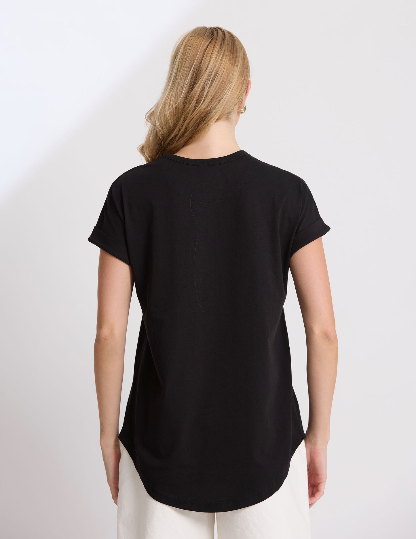 SOHO CUFF TEE IN BLACK
