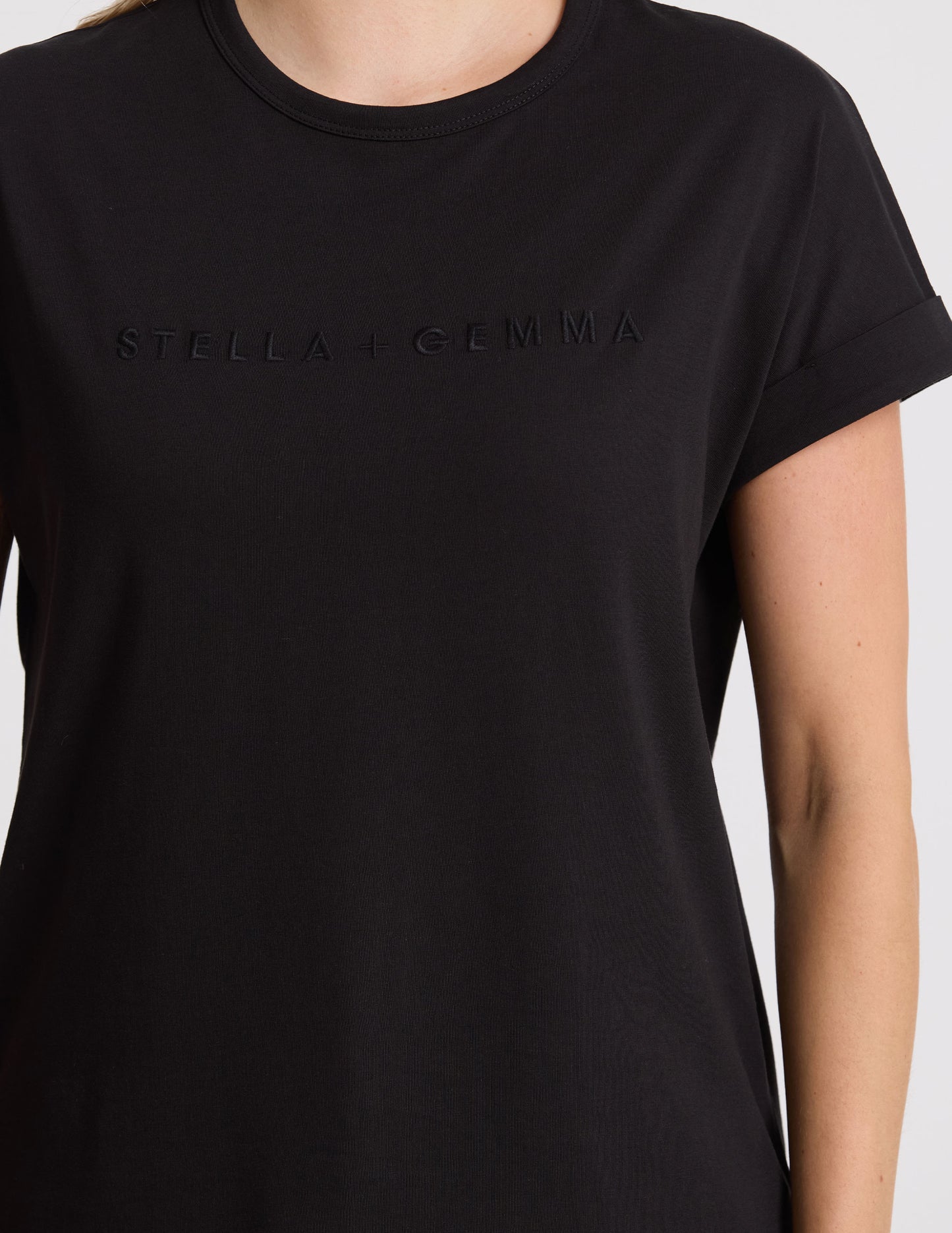 SOHO CUFF TEE IN BLACK