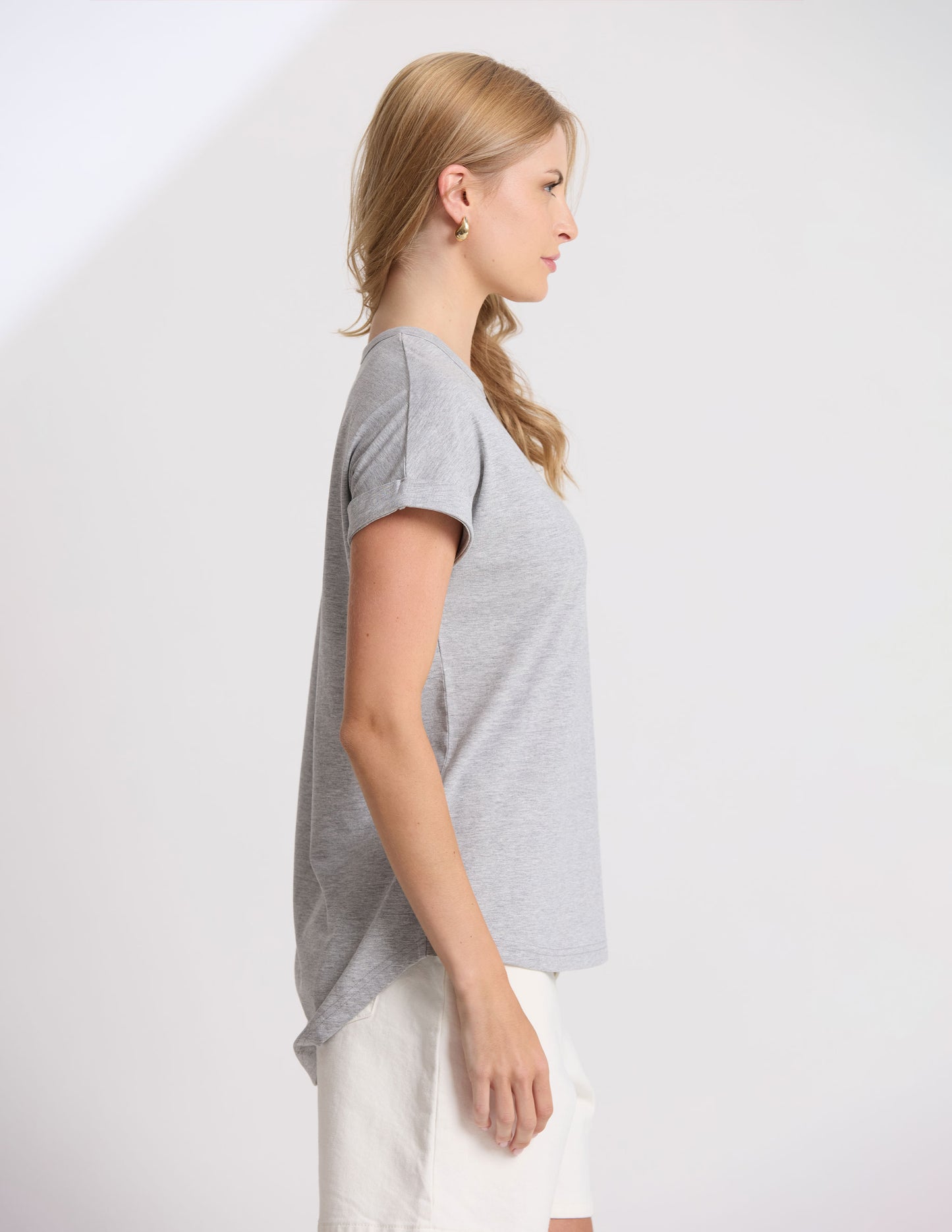 SOHO CUFF TEE IN GREY