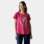 HEART FOIL HOT PINK TEE