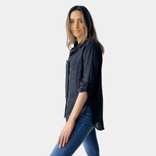 Load image into Gallery viewer, LINEN SHIRT BLACK

