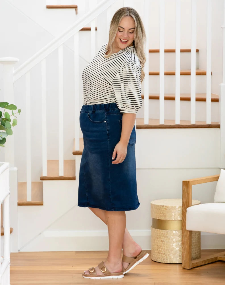 JENNI STRETCH DENIM SKIRT