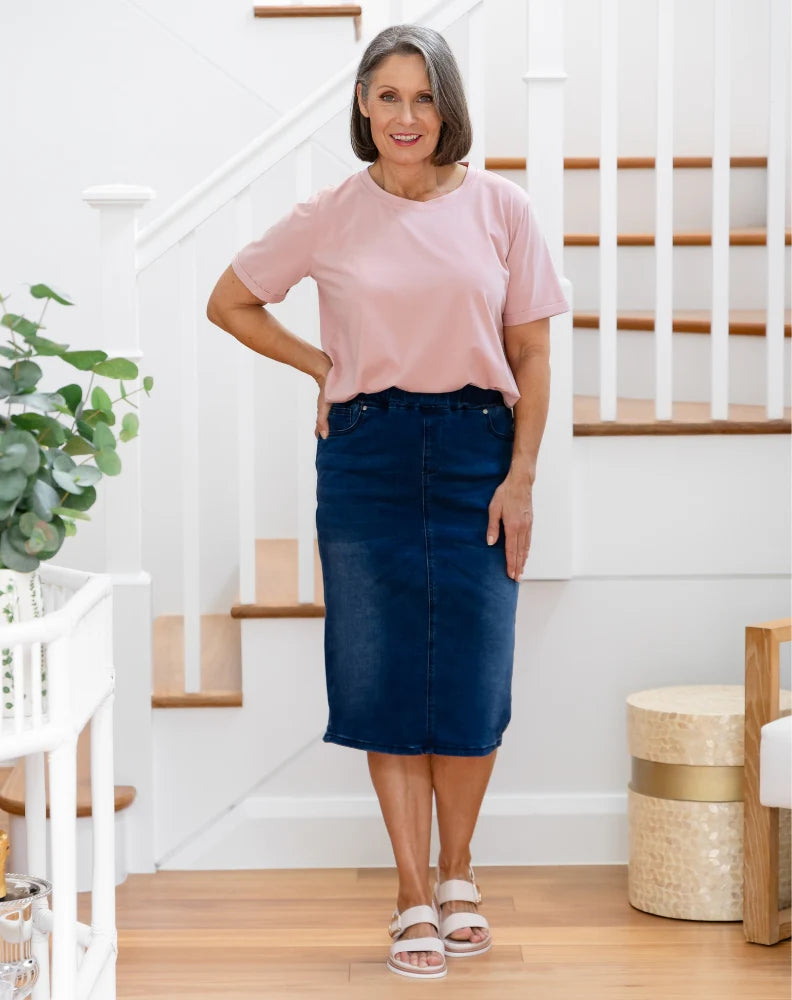 JENNI STRETCH DENIM SKIRT