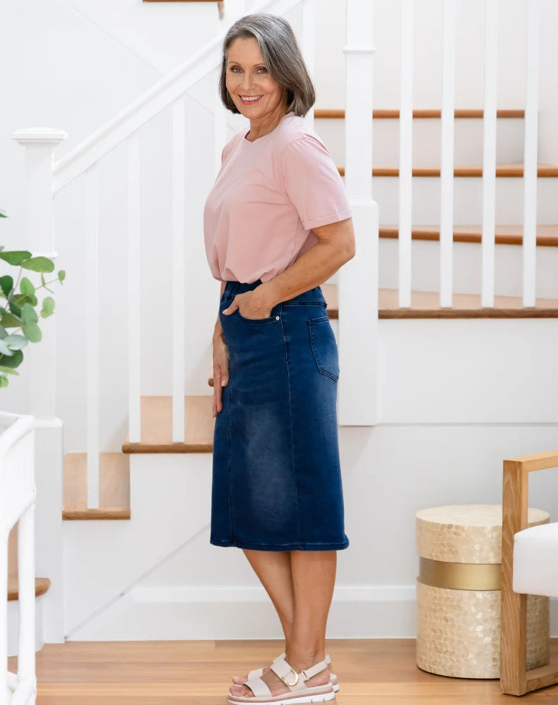 JENNI STRETCH DENIM SKIRT