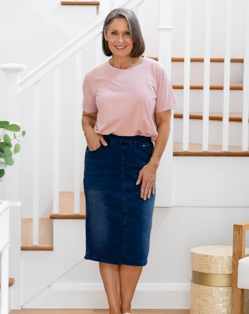 JENNI STRETCH DENIM SKIRT