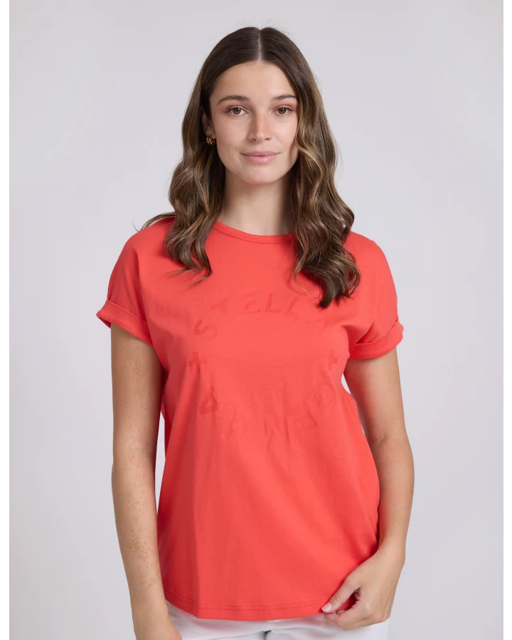 SOHO CUFF TEE IN RED ROTATION