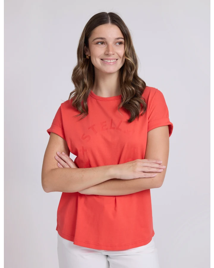 SOHO CUFF TEE IN RED ROTATION