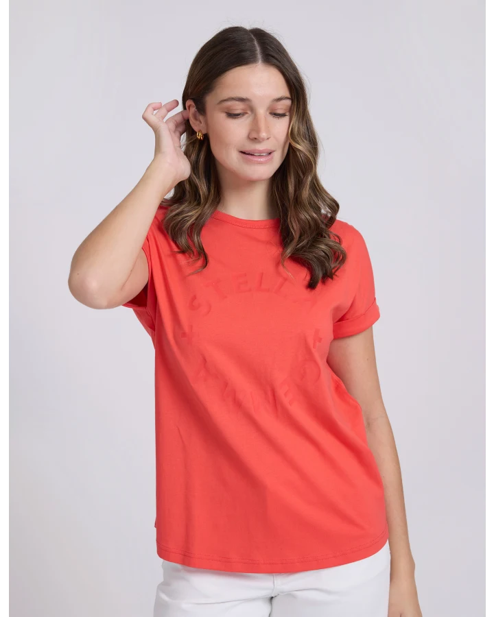SOHO CUFF TEE IN RED ROTATION