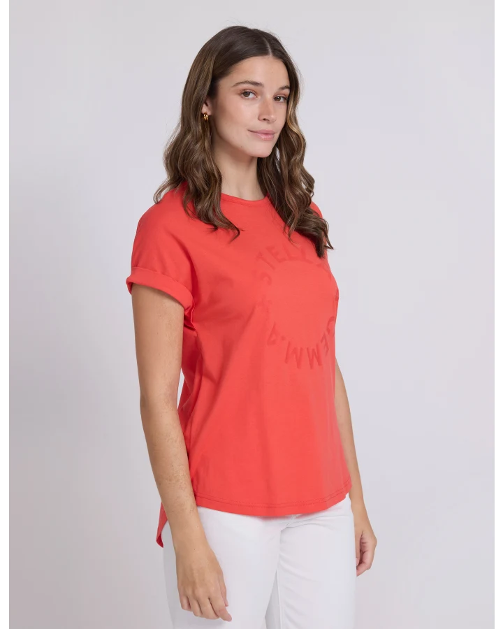 SOHO CUFF TEE IN RED ROTATION