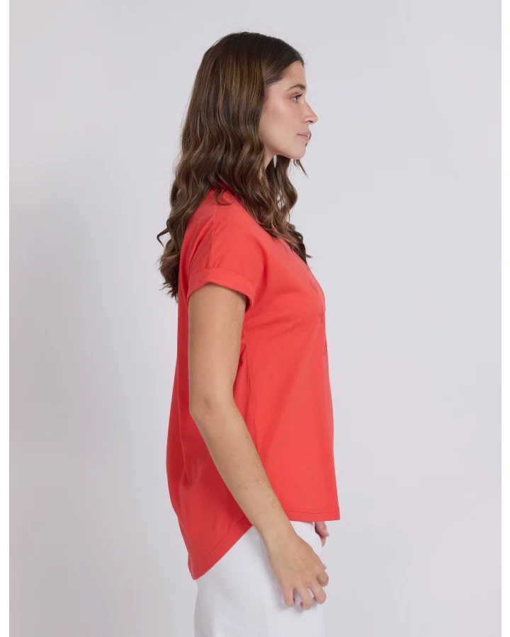 SOHO CUFF TEE IN RED ROTATION
