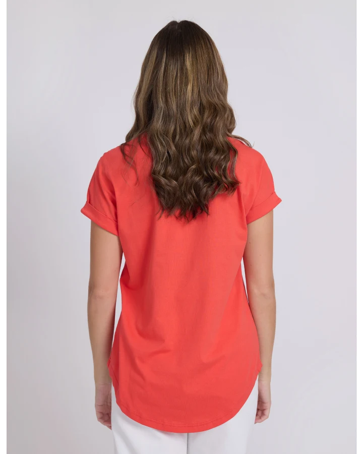 SOHO CUFF TEE IN RED ROTATION