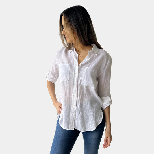 VIMMI WHITE LINEN SHIRT