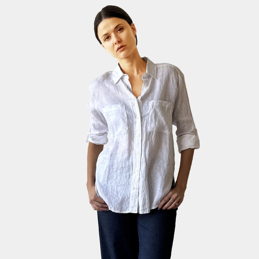 DEE LINEN SHIRT IN WHITE